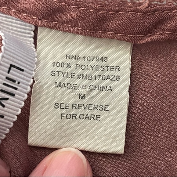 Lilly Lou Blouse – Lace Scoop Neck, Sheer & Flowing, Ruffled Hem – Rose - Picture 6 of 9